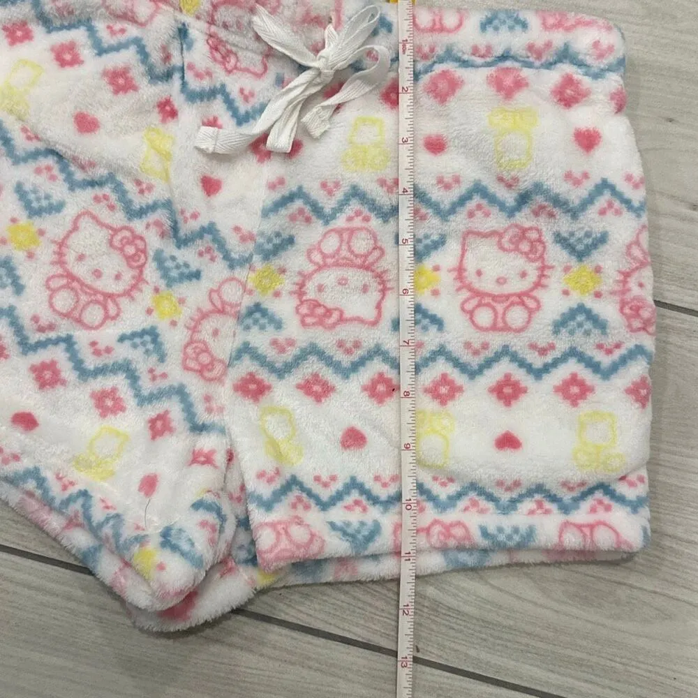 NWOT Sanrio Hello Kitty spring Easter themed fuzzy pajama shorts size Xs - Image 5