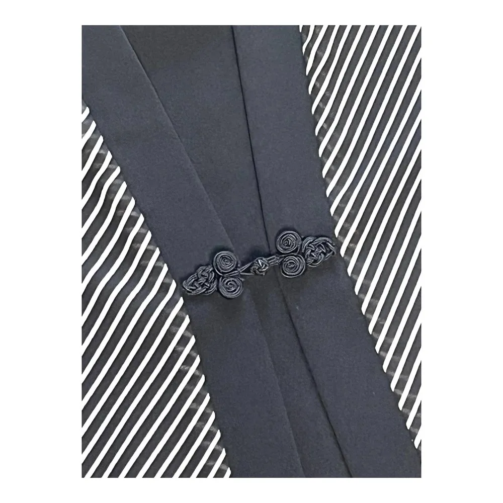 Leslie Fay Open Kimono Attached Tank DUSTER BLOUSE Womens Sz 14 Black White - Image 3