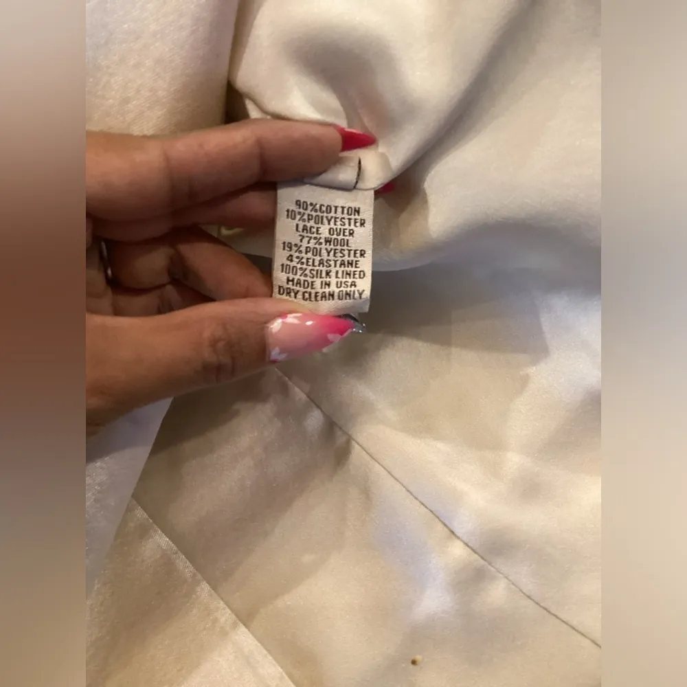 Lela Rose Lace seamed Bodice Sheath Sleeveless Mini Dress Cream Black Size 6 - Image 5