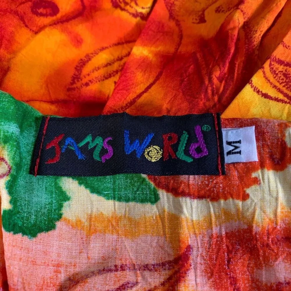 Deadstock Vintage Jams World Janice Dress Rose Heaven Print Orange Babydoll - Image 9