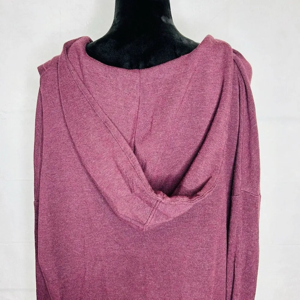 Athleta Purana Wrap Hooded Relaxed Drape Neck Sweatshirt Spiced Cabernet Sz XXS - Image 8