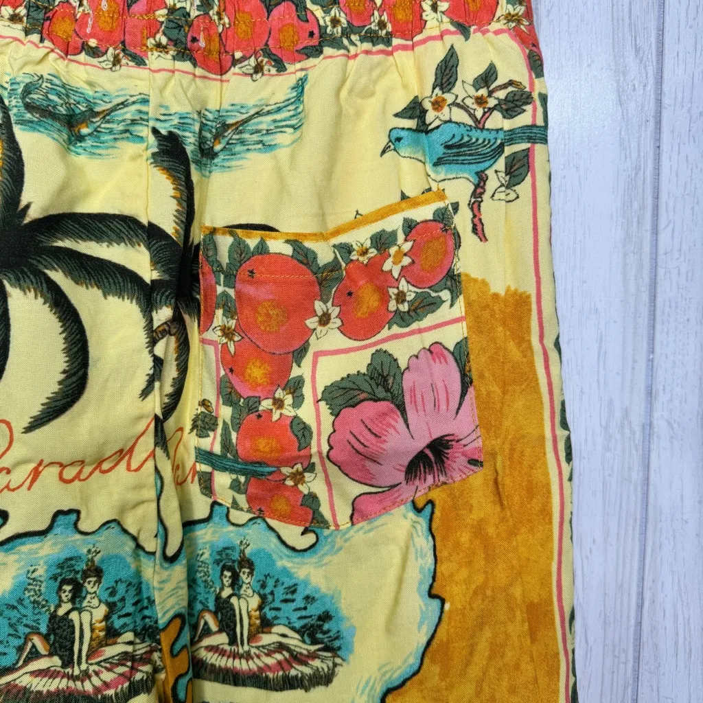 NWT Urban Outfitters Ally Printed High Waisted Shorts Tropical Paradise Medium - Image 6