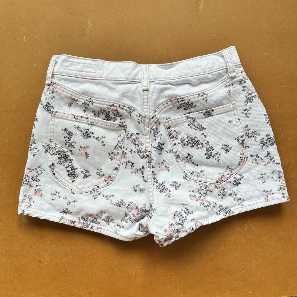 Rag & Bone Women's Ellie Floral High Rise Denim Shorts White Size 27 - Image 2