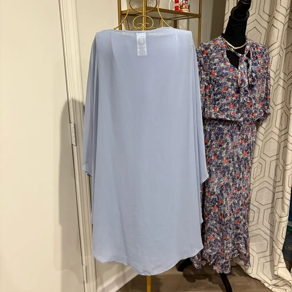 SLNY Fashions Women's Rhinestone Beaded 2 piece Sleeveless Cape Dress Size 16P - Image 11