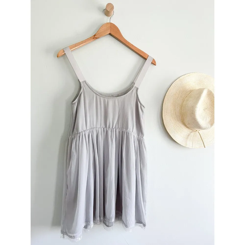 Staring at Stars | Anthropologie | Embroidered Babydoll Dress | Grey  | Sz S - Image 7