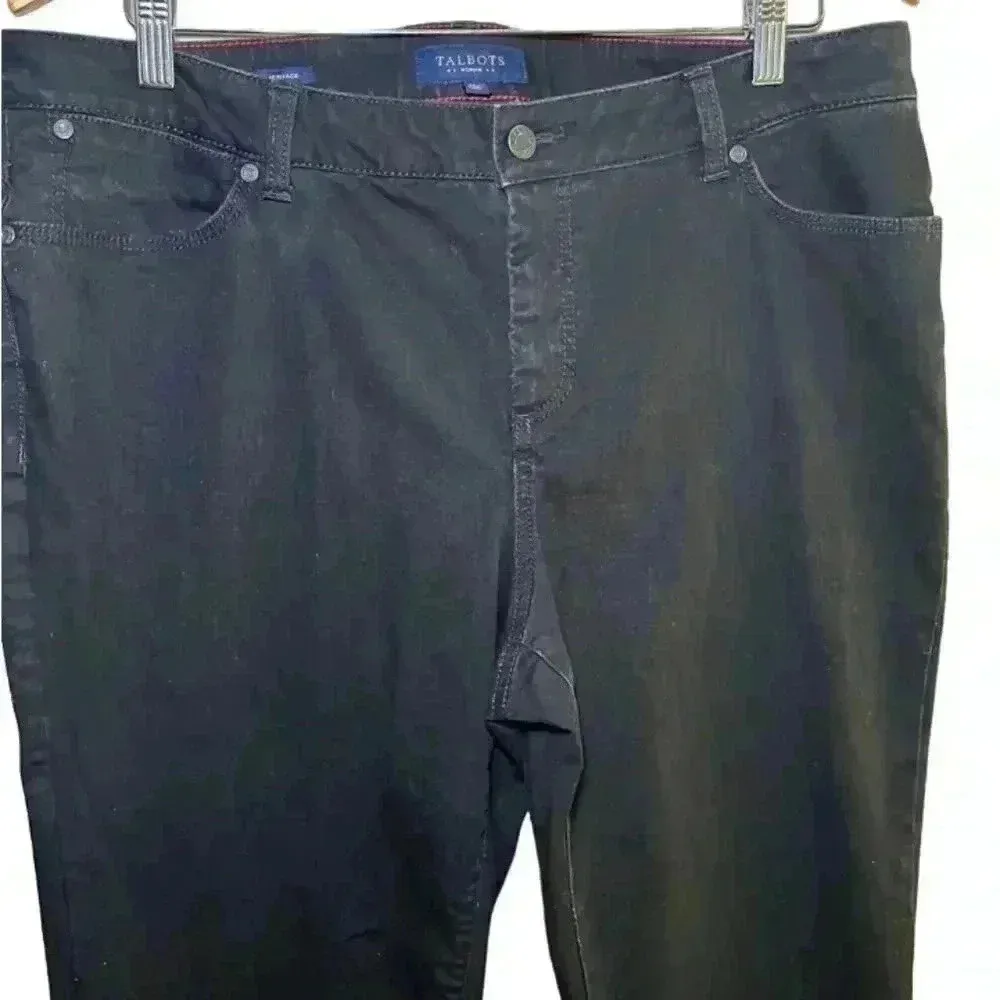 Talbots Woman Heritage Wide Leg Black Jean Size 14W - Image 2