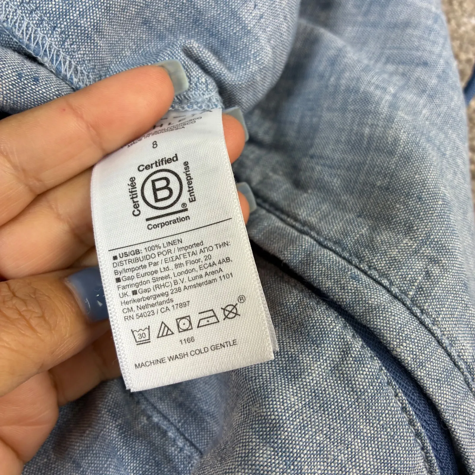 Athleta Cabo Linen Blend Pants Womens Size 8 Light Blue Drawstring Elastic Waist - Image 4