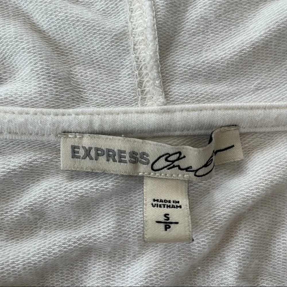 Express White Lace Up T-shirt Hoodie size Small - Image 3