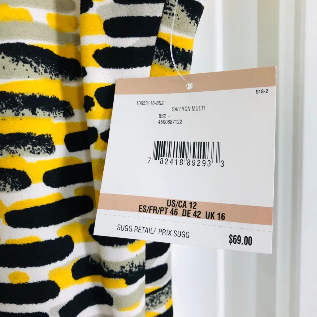 Kasper Helix Scuba Crepe Top, Size 12, NEW w/Tag Yellow - Image 12