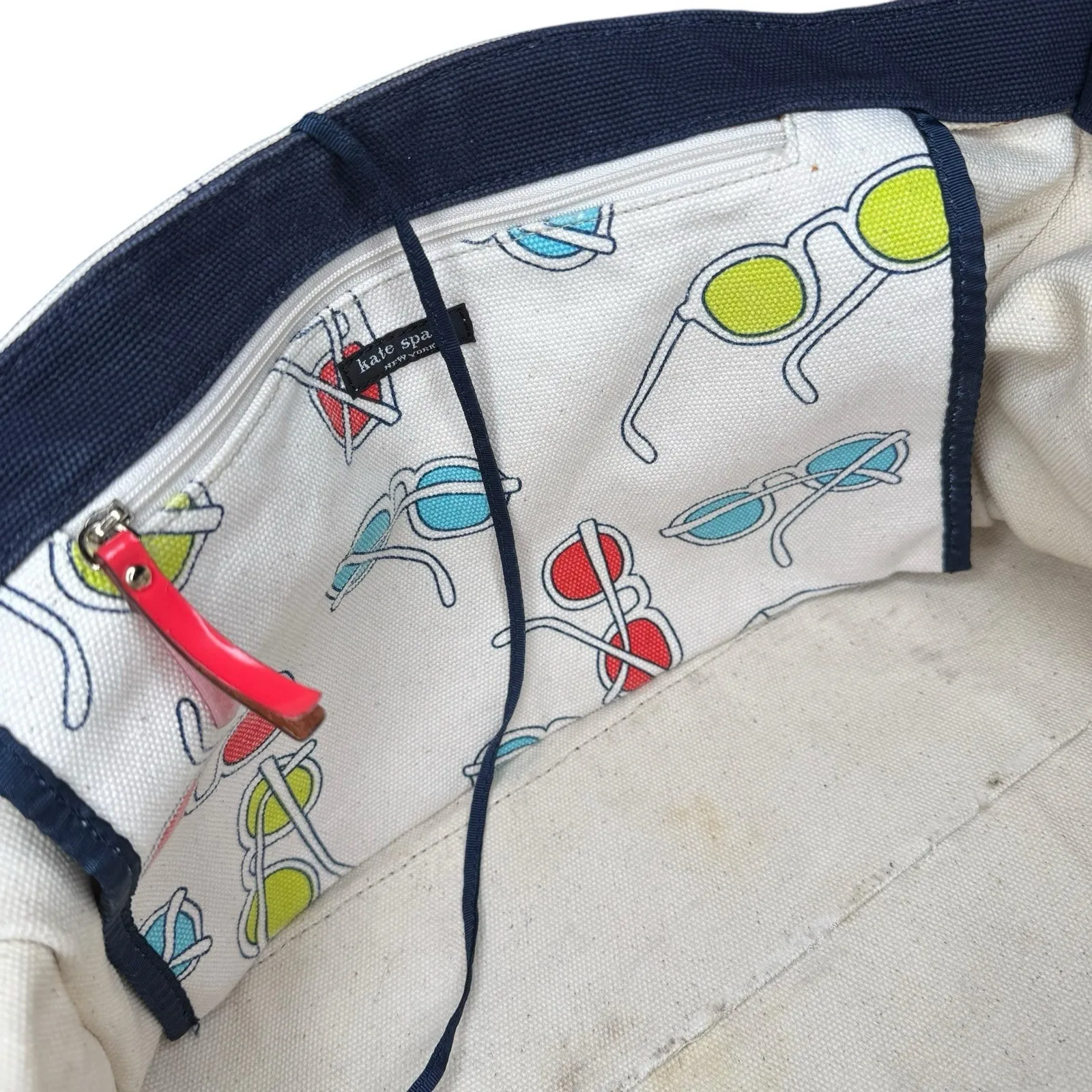 Kate Spade Large Canvas Sunglass Print Shoulder‎ Bag Tote Limited Edition - Image 5