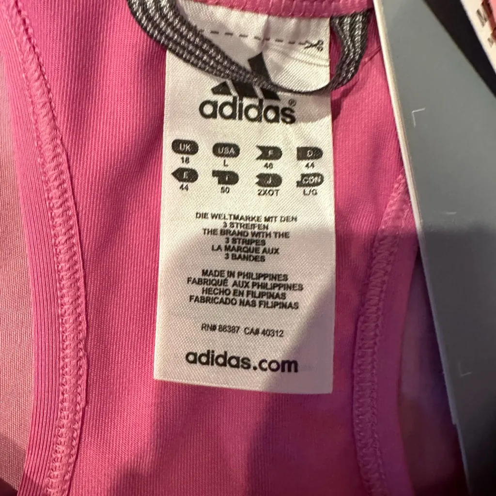 Adidas Women's Vivid Pink Sports Bra - Image 4
