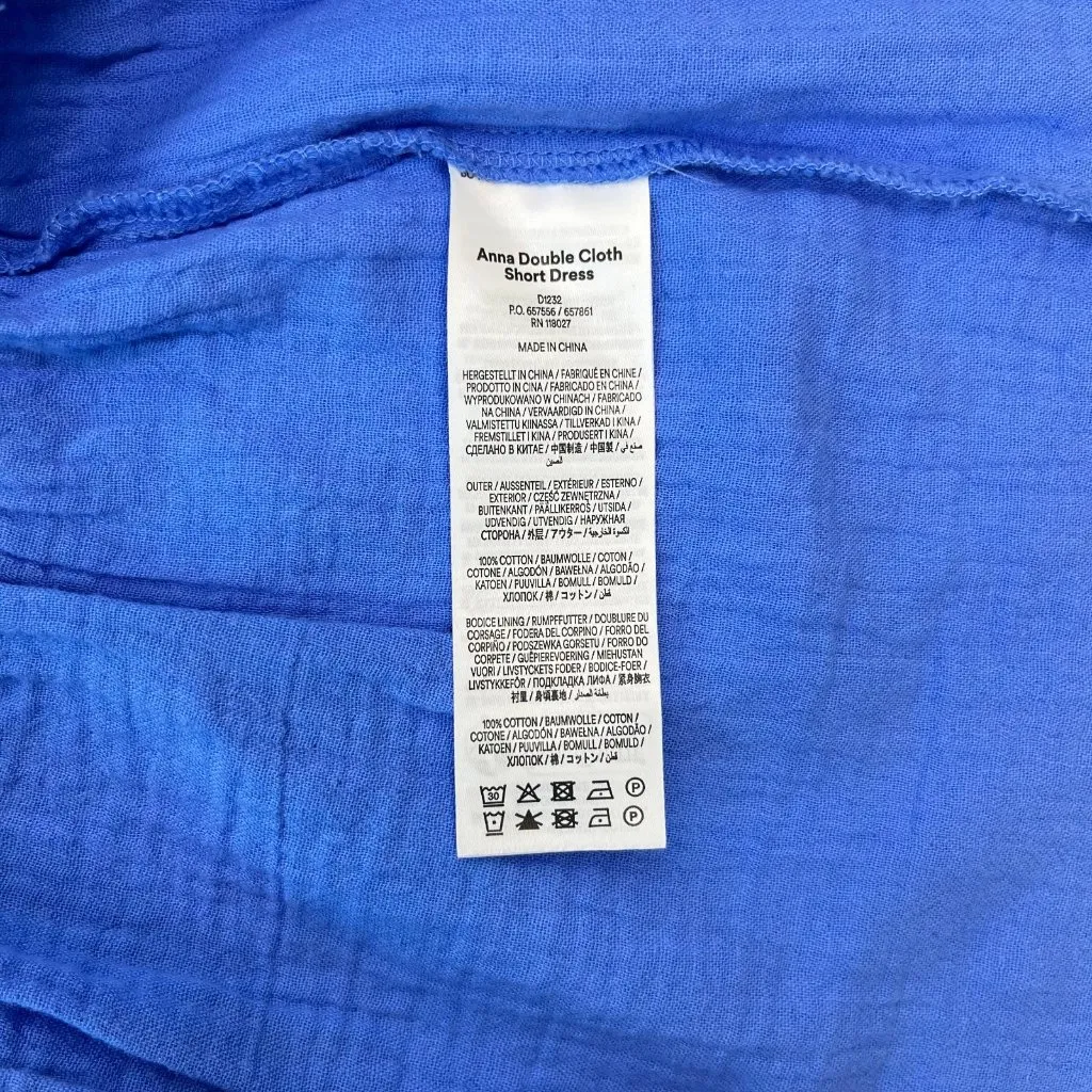 NWOT Boden Ada Double Cloth Cotton Blue Dress Size 8 Knee Length - Image 10