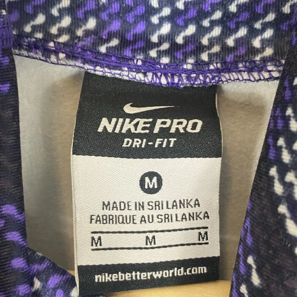 Nike Pro Hyperwarm Nordic Infinity Athletic Top Womens M Purple Funnel Neck - Image 5