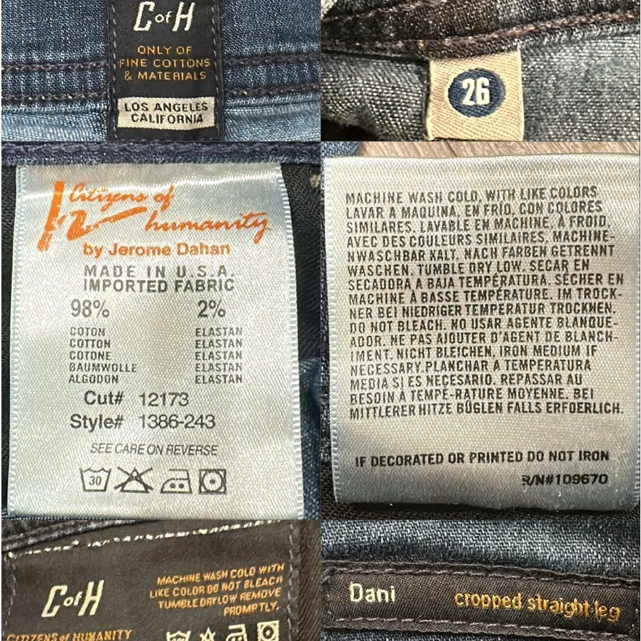 Citizens of Humanity Dani Cropped Cuffed Straight Leg Jeans Medium Wash Size 26 - Image 9