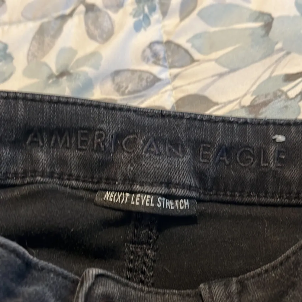 America Eagle Next Level Stretch Black Distressed Jeans Size 2 - Image 11