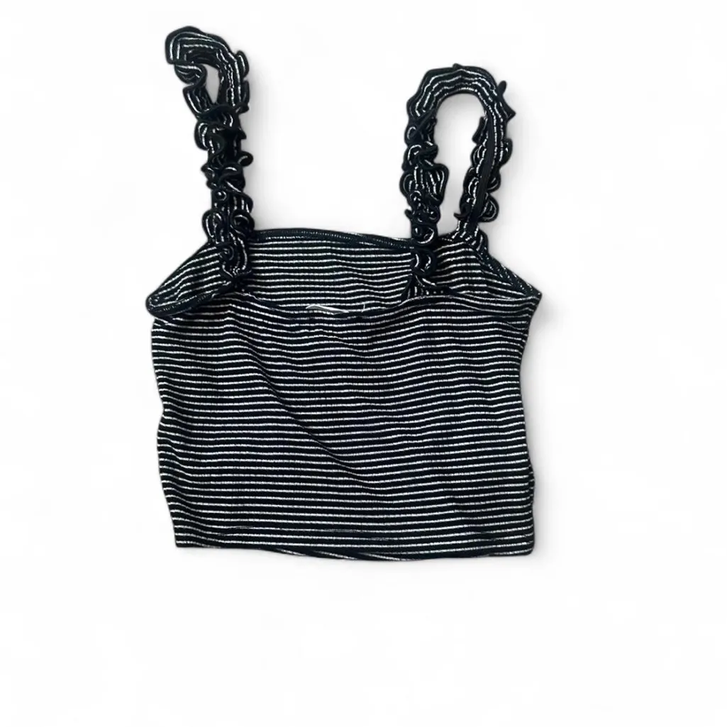 Mind Code ‎Striped Ruffle Strap Top - Image 8