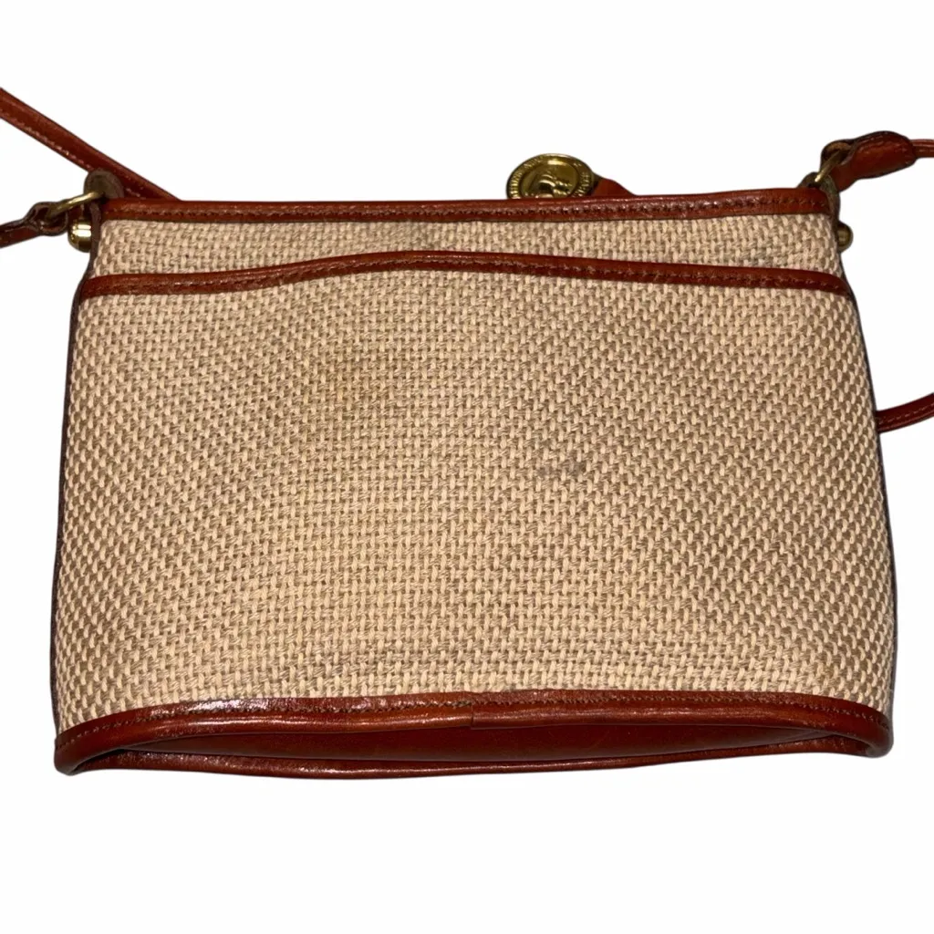 Vintage Brahmin Basketweave Crossbody Purse Bag - Image 5