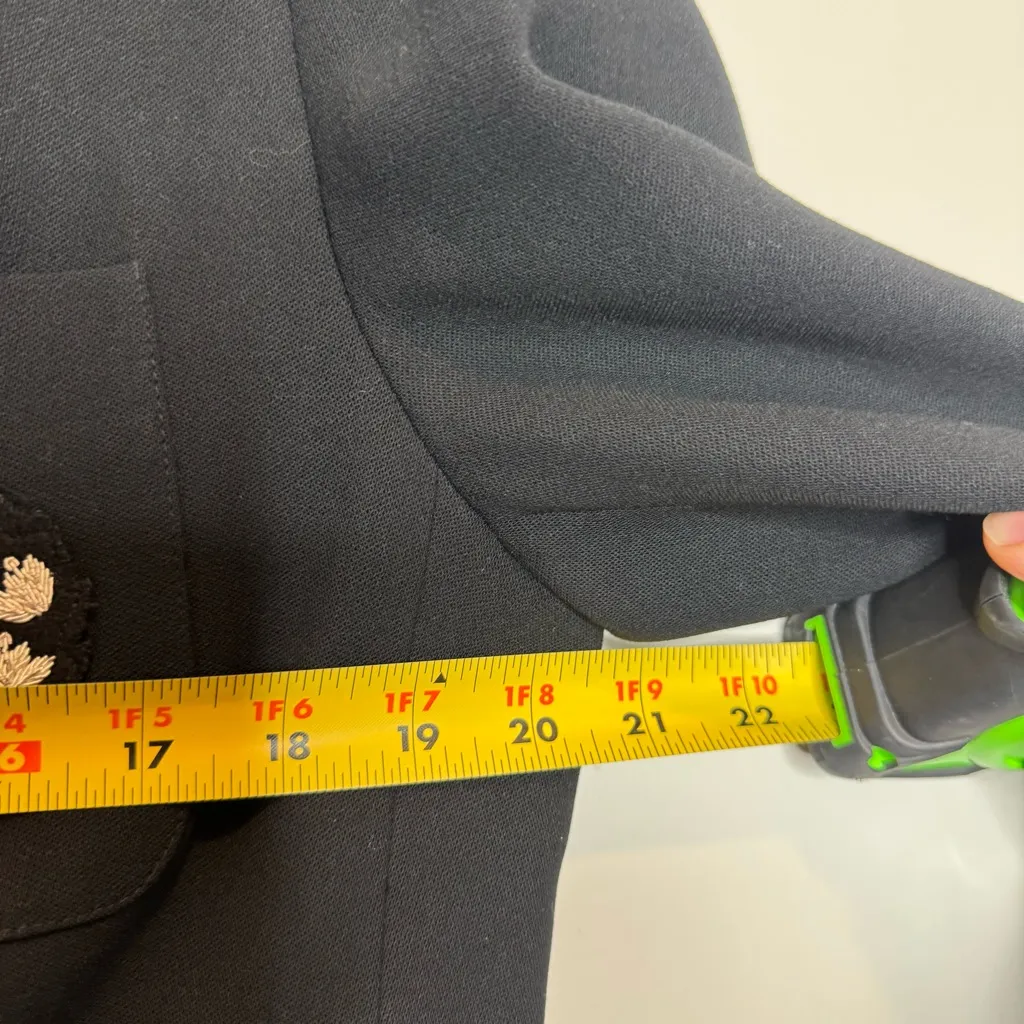 Ralph Lauren Womens Double Breasted Monogram Crest Wool Blazer Size 10 Black - Image 7