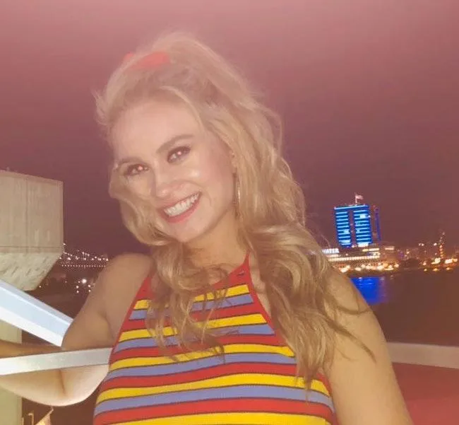 Brandy Melville Striped Halter Crop Top - Image 2