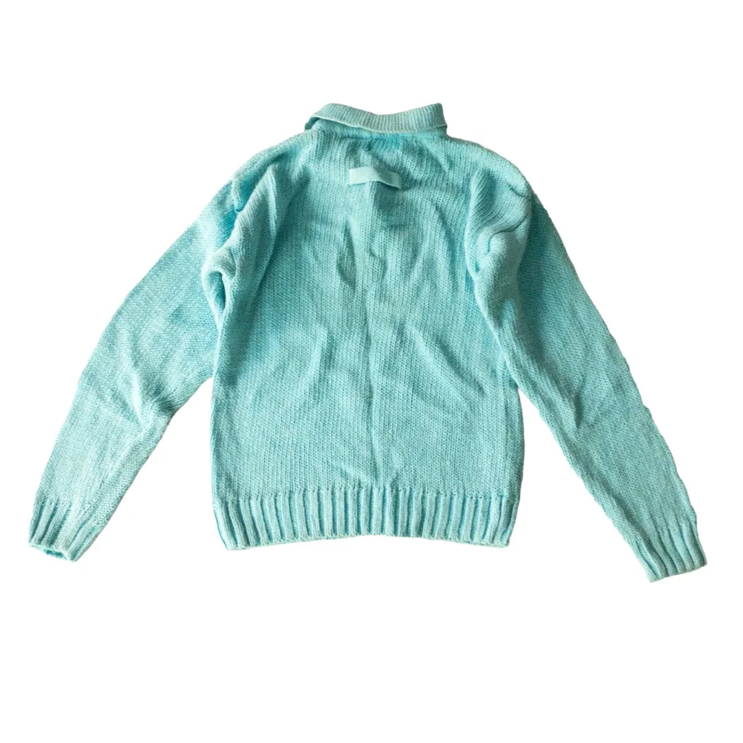 Harbor Lights Vintage Blue Ribbed Ramie Knit Sweater Womens Small - Image 6