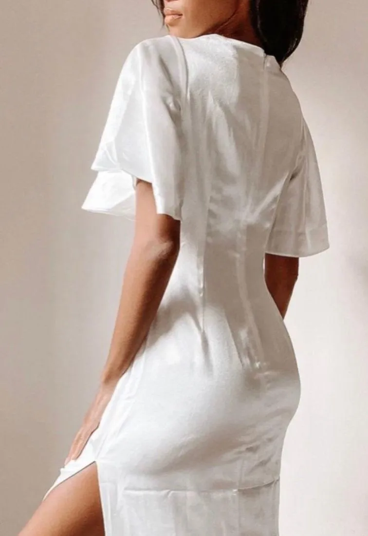 White silk prom dress - Image 4