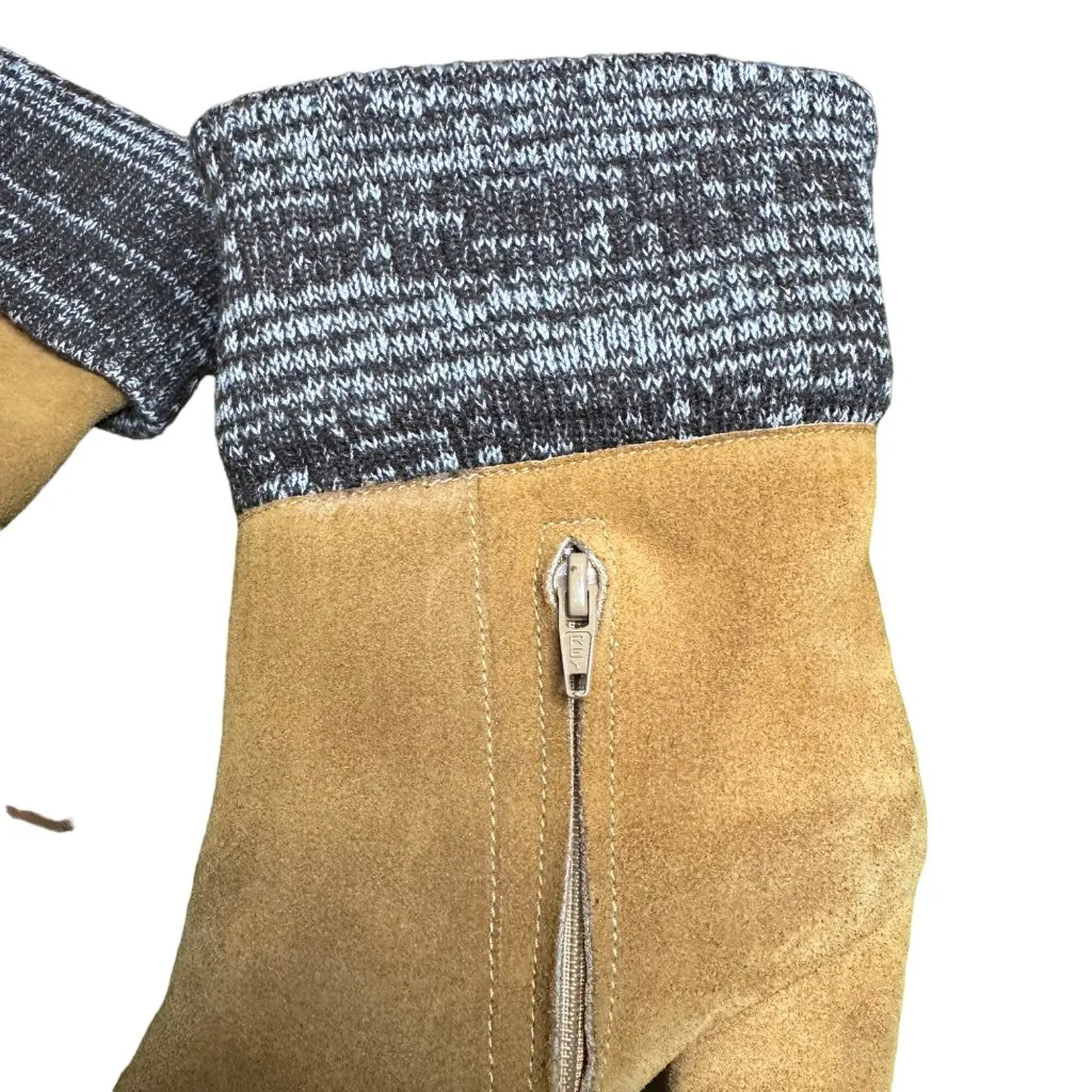 Rachel Comey Colton Ankle Boot Size 6.5 Fold-Over Knit Cuff Tan Suede Sweater - Image 5