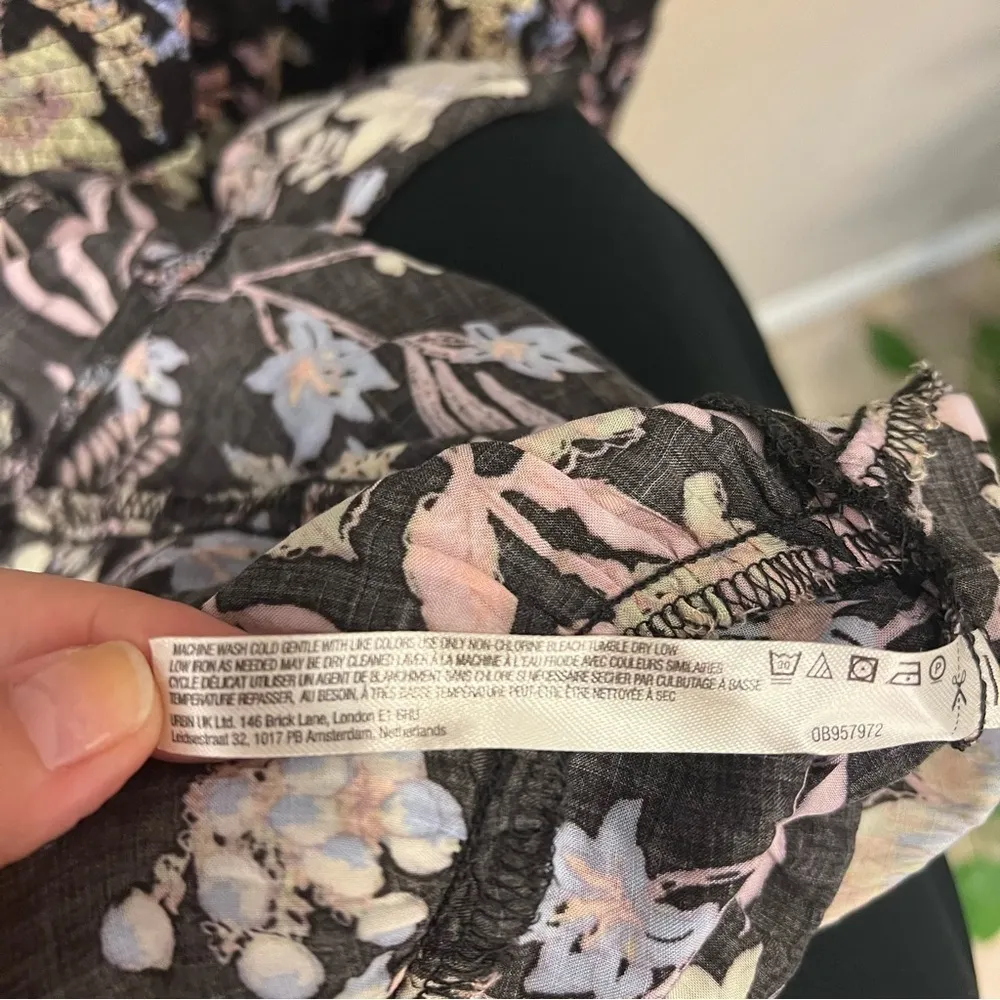 Free People Heat Wave boho floral Print Maxi Dress, spaghetti strap racer back,S - Image 7