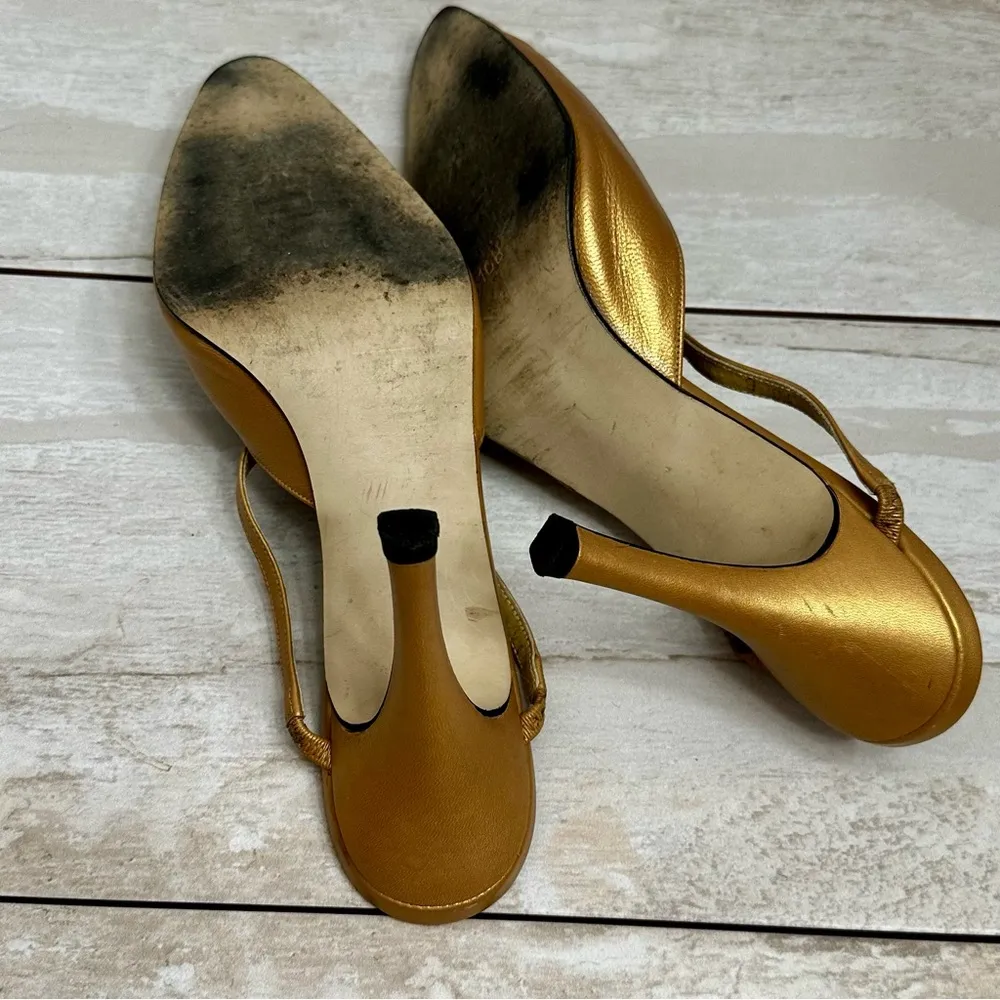 Amante By Raul Womens Sz 10B Gold Sparkling Bejeweled Mule Heels Glamorous Party - Image 12