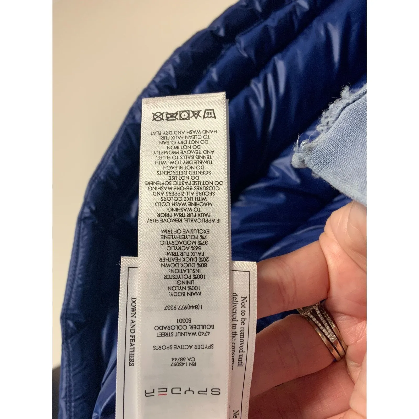 Spyder Down Women's Winter Coat Jacket Navy size‎ medium - Image 4