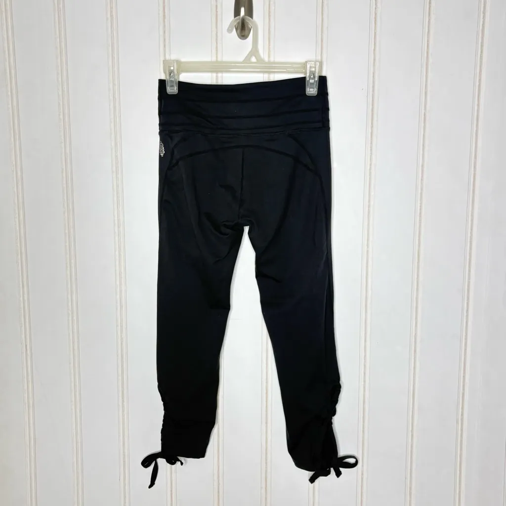 Free People Movement Swerve Leggings Black Hi Waist Ankle Tie Small 573 - Image 9