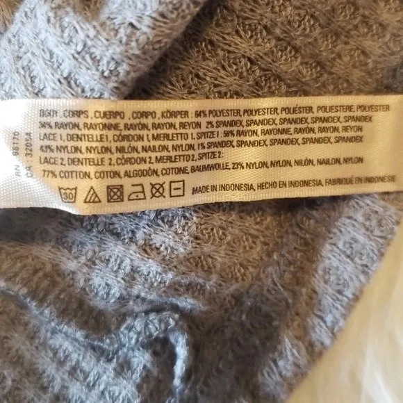 Anthropologie Eloise Women's Gray Gwyneira Waffle Knit Thermal Tunic Top Size XS - Image 11