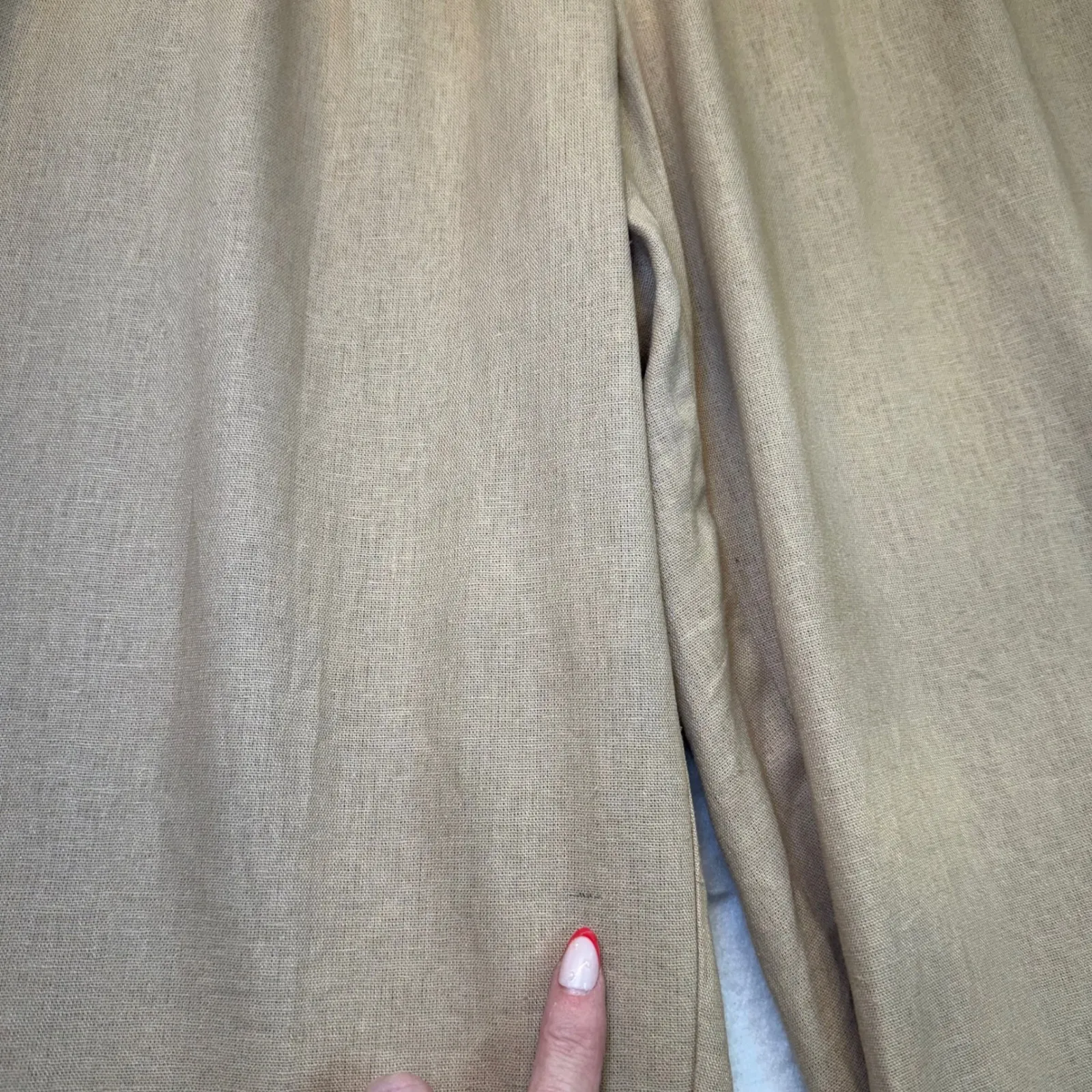 Isabel by Ingrid + Isabel Maternity Linen Wide Leg Pants Versatile Classic Sz L Tan Size L - Image 9