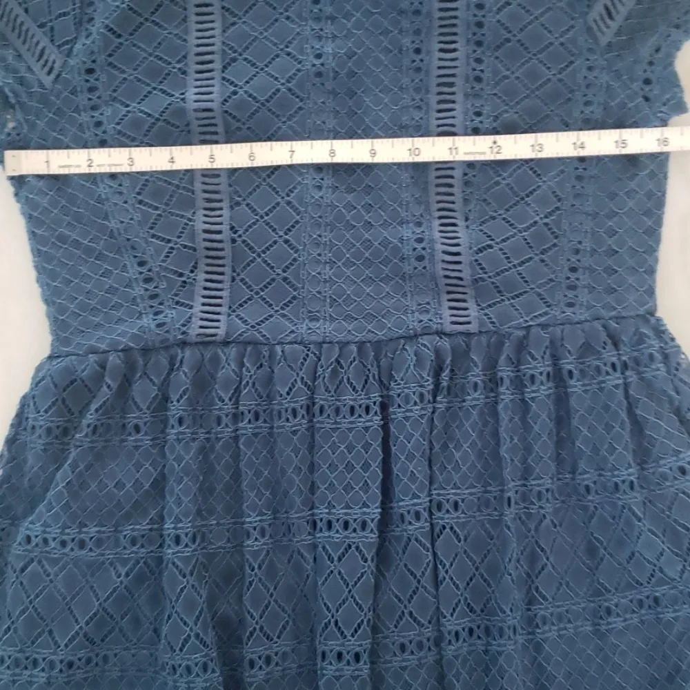 Francesca's Vivienne Ladder Lace Trim dress NWOT Blue - Image 6