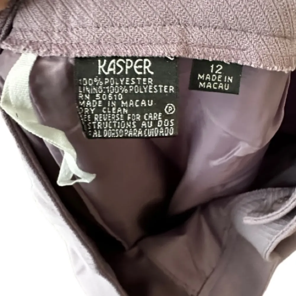 Vintage Kasper‎ Polyester Pantsuit NWT with Scarf Purple Size 12 - Image 9