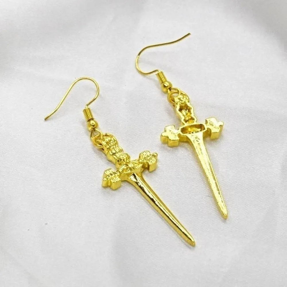 Gold Sword Earrings - Image 4