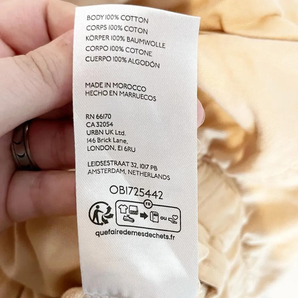 Anthropologie High Rise Paperbag Cropped Utility Pants Tan Khaki XS - Image 4