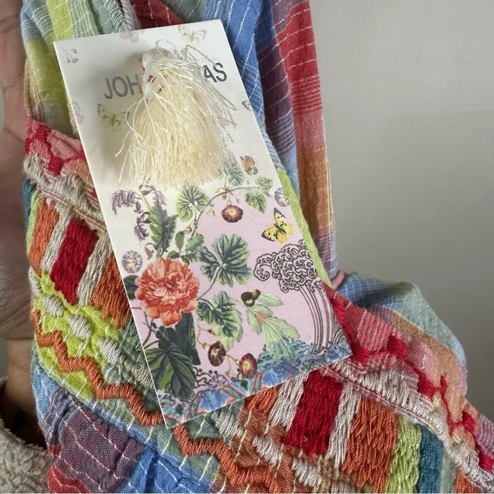 NEW Johnny Was Delacey Puff Sleeve Boho Embroidered Peasant Top Womens Small - Image 6