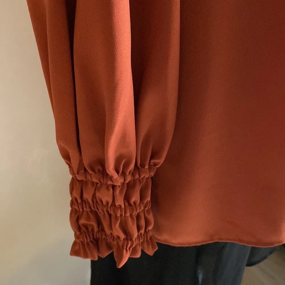 CROSBY by Mollie Burch Romantic Bohemian Smocked Cuff Neckline Blouse - Image 5