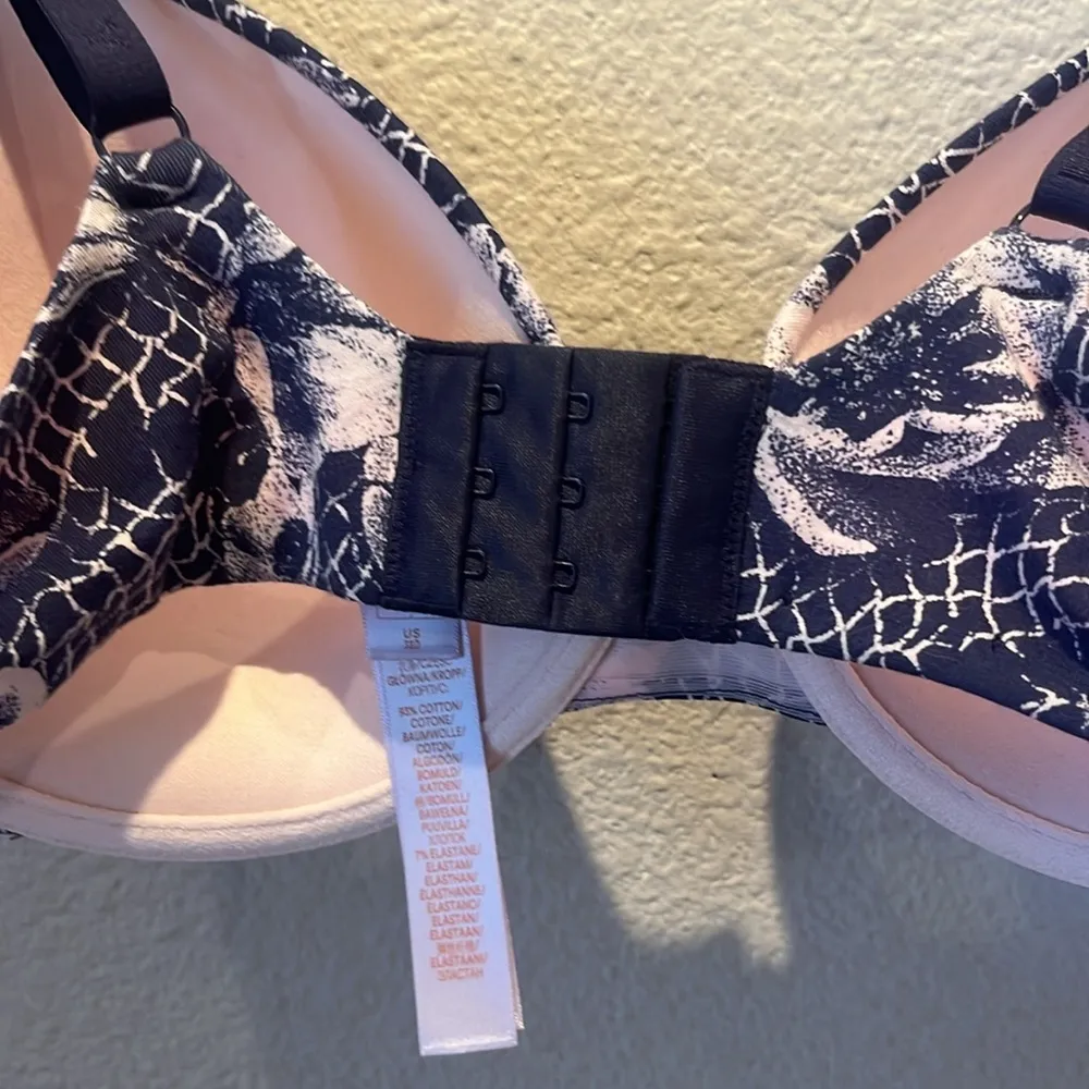 Savage x Fenty Women’s Cotton Essentials Demi T Shirt Bra Blue Floral Size 38D - Image 6