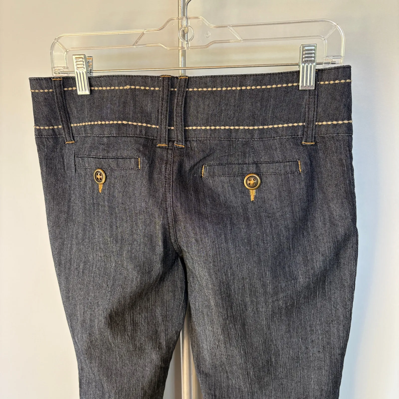 Y2K Dark Wash Low Rise Flare Jeans Red Camel Bratz Mallcore Bimbo Denim Size 9 - Image 5