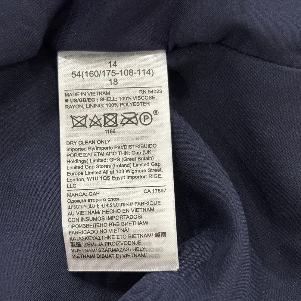 NWT Gap Size 14 Navy Floral Button-Front V-Neck Midi Dress Cottage - Image 5