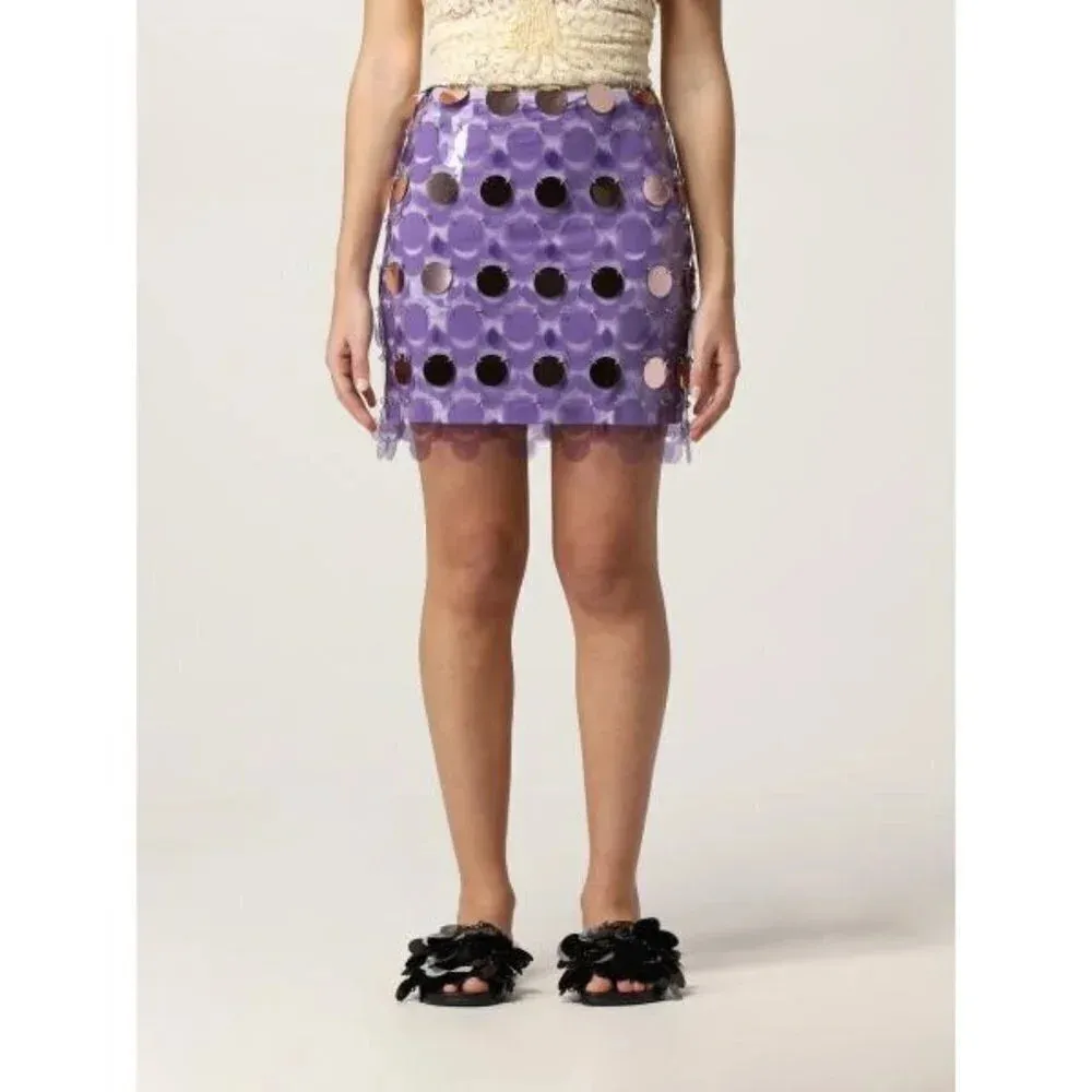 PACO RABANNE Sequin Mini Skirt in Lila 36 3 4 New Rero Disco Beaded Purple Size undefined - Image 10