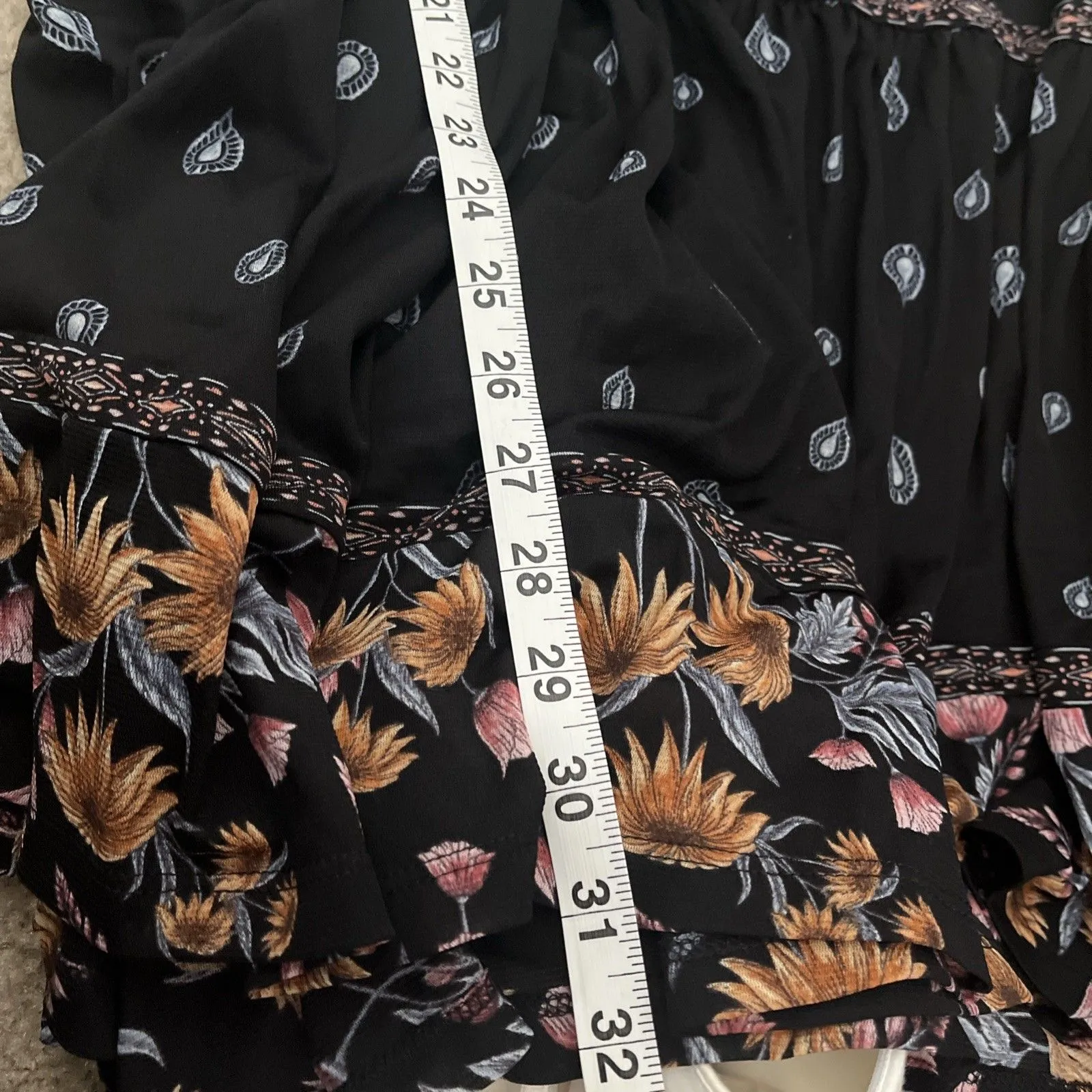 Style And Co Bohemian Dark Prairie Dress PS Midi Floral Navy Ranch Peasant New Black Size undefined - Image 13