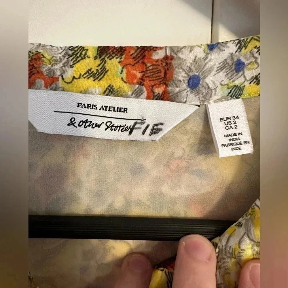 Paris Atelier & Other Stories Foral Bib Dress Size 2 - Image 3