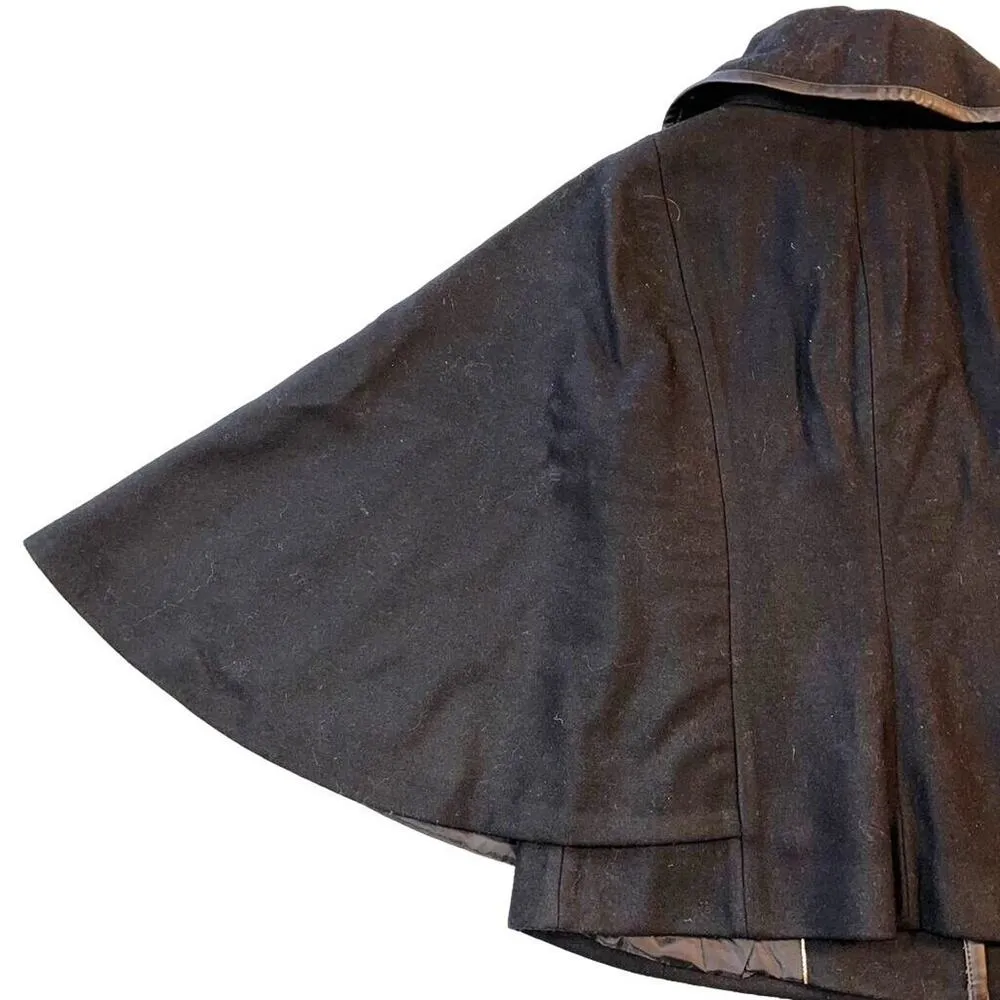 Apt 9 Womens Cape Coat Jacket Wool Blend Elegant Classic Outerwear Black Medium - Image 9