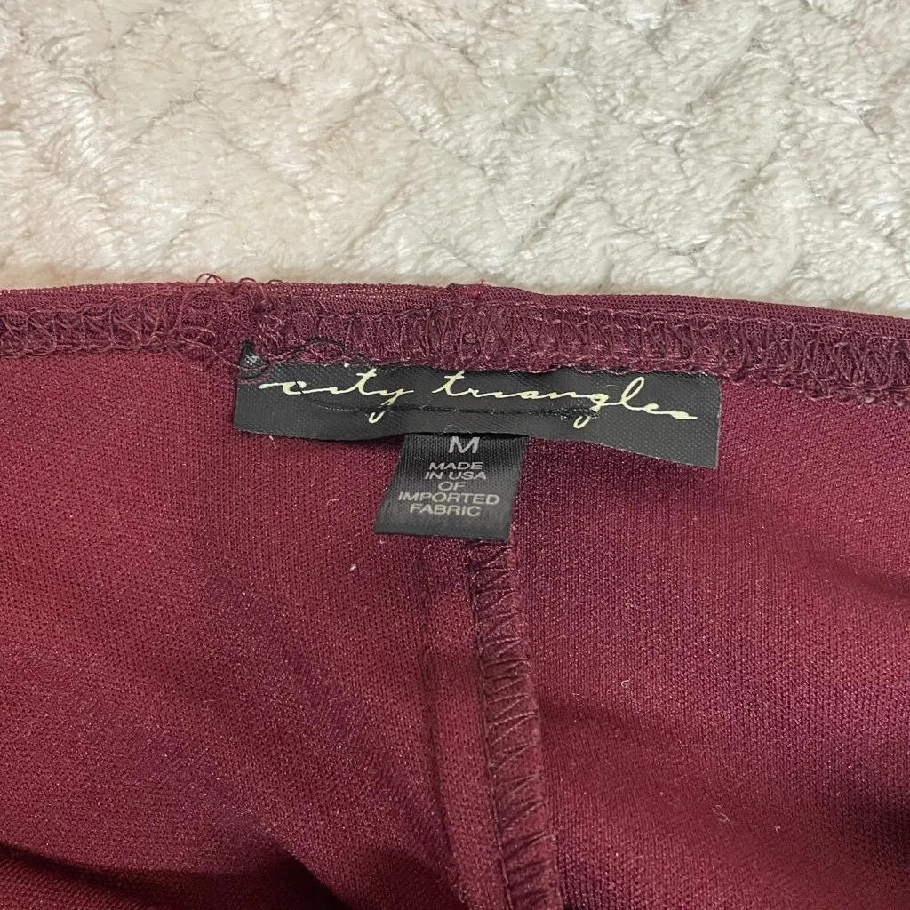 City Triangles Maroon Flowy Baby Doll Dress Medium 90s Y2K Witchy Whimsigoth - Image 8