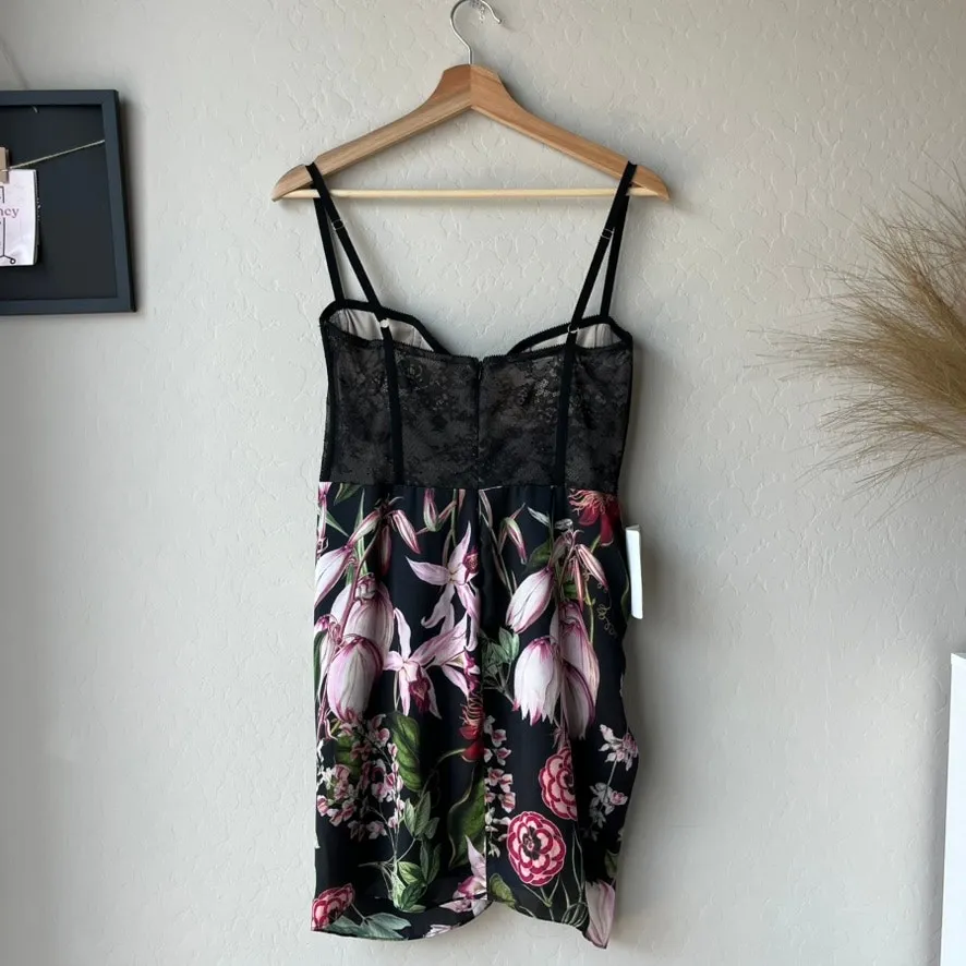 NEW Katie May Dress Whisper Black Lace Floral‎ Cocktail Minidress Size L - Image 7