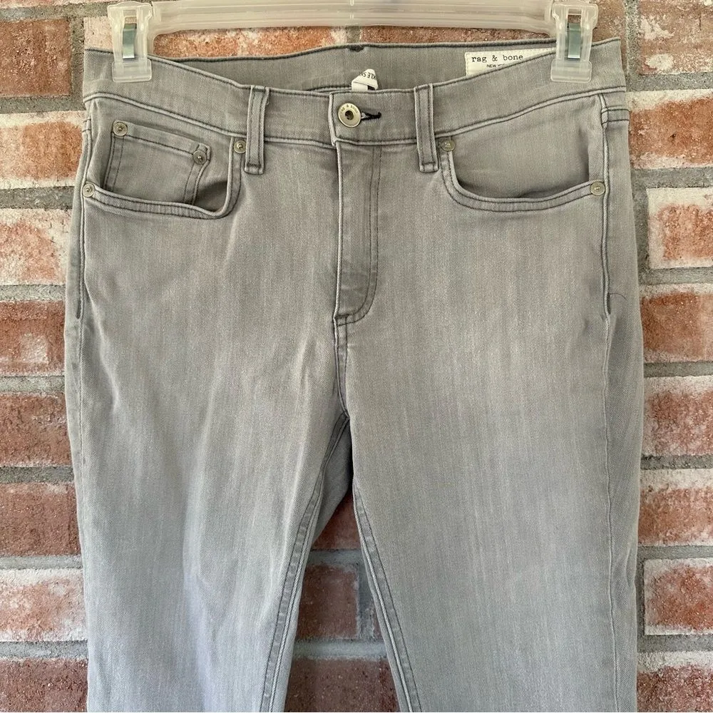 Rag & Bone Cropped Ankle Skinny Jeans Raw Hem Gray Women’s 29 Burmese Grey - Image 2
