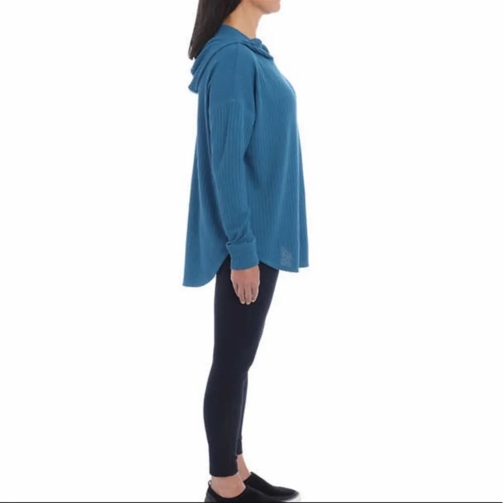 Chaser Teal Waffle Knit Thermal Hoodie - Image 3