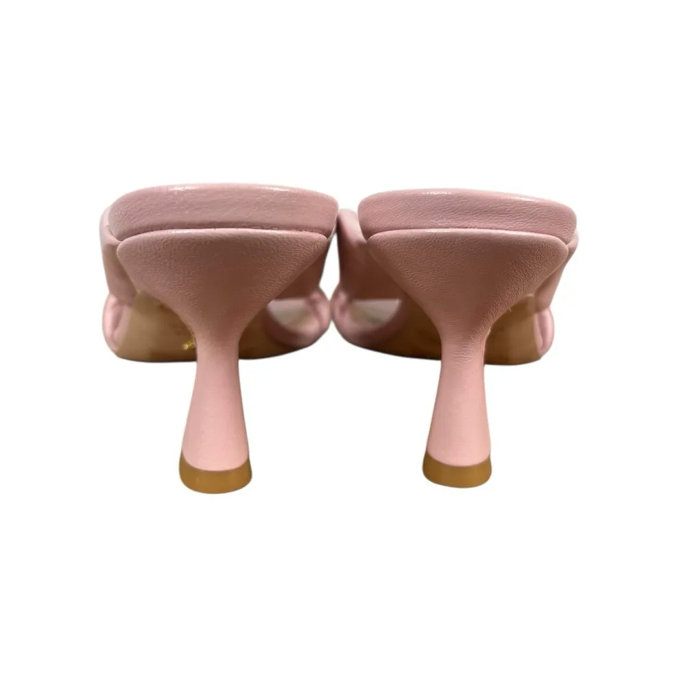 Stuart Weitzman  Playa 75 Knot Sandal Womens 6 Pink Square Toe Spool Heel S7073 - Image 5